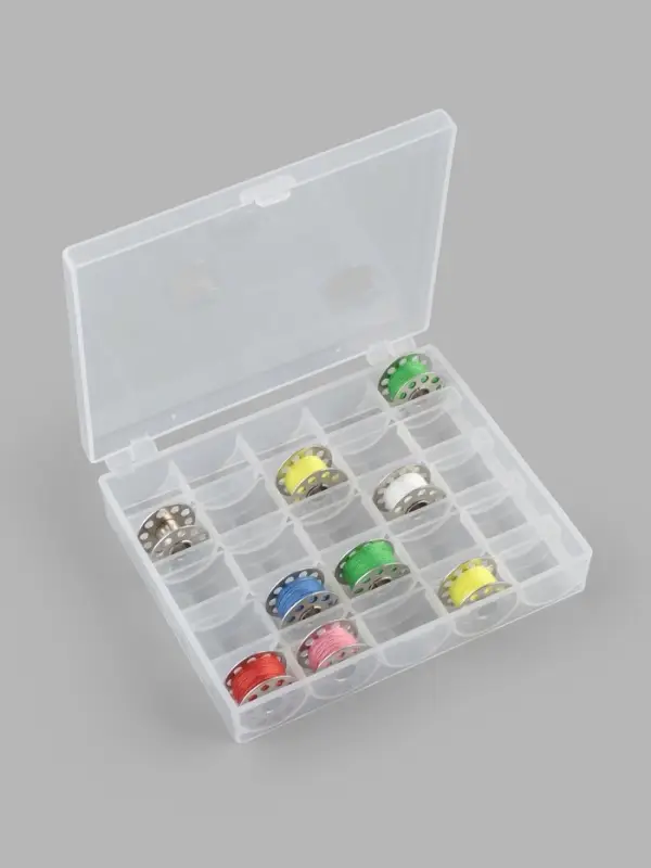 Органайзер для ниток, на 25 шпулек, 12&times;10.5&times;2.5 см, прозрачный