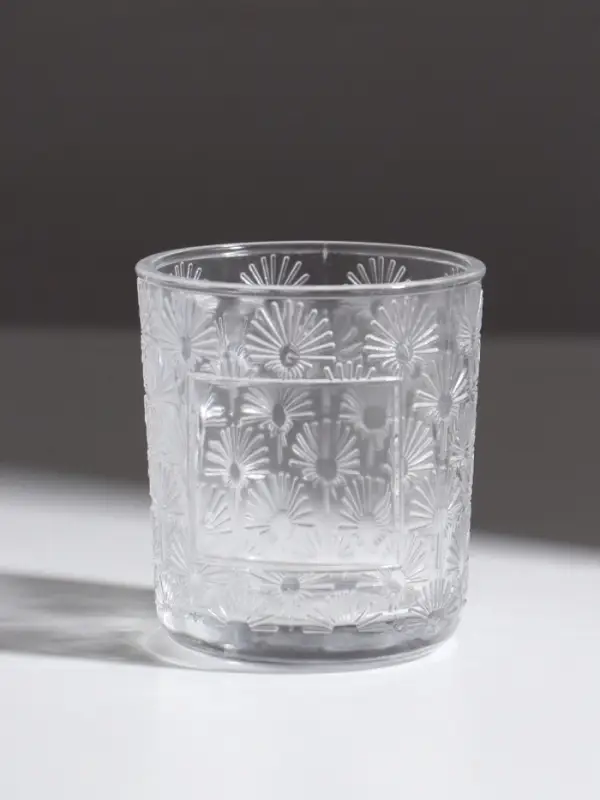 Стакан для свечей стеклянный &laquo;Цветочки&raquo;, 200 мл, 7.5&times;7.5&times;8.2 см