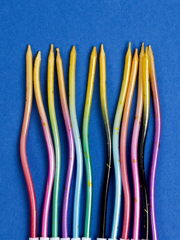 Свечи для торта Свечи для торта "Серпантин", 12 шт, разноцветный с блёстками