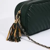 Сумка женская кросс-боди на молнии, 21&times;7&times;14 см, зелёный