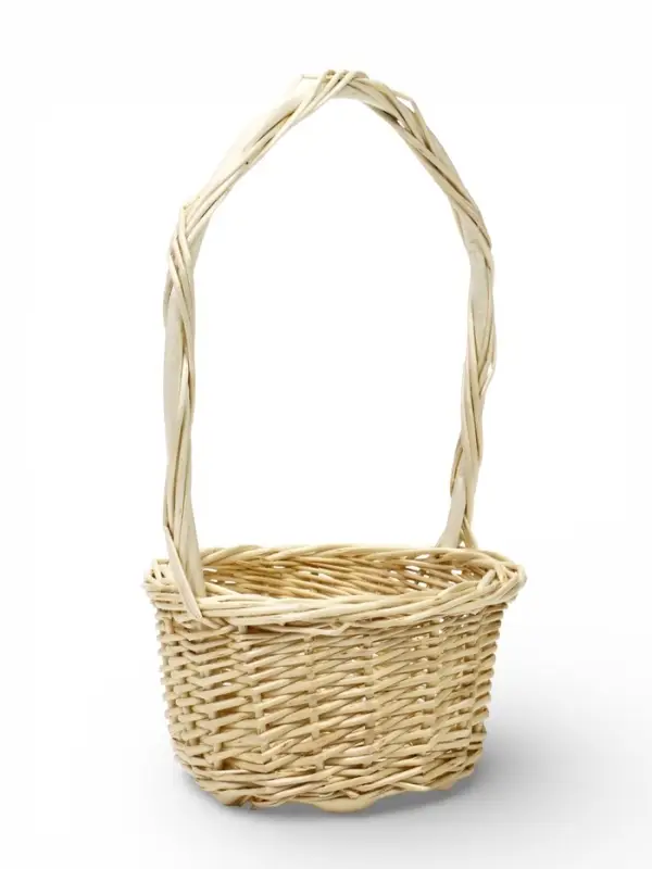 Корзина плетеная ива 15 х 15 х _ см, ручка h=14 см белый