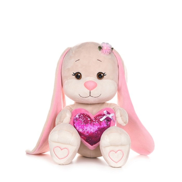 Мягкая игрушка  Мягкая игрушка "Зайка с розовым сердцем", 20 см JL-MRT-08202301-20