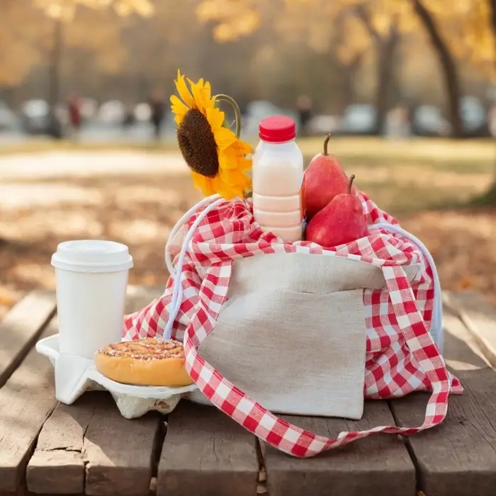 Сумка шоппер SL HOME Red cage, 50&times;50 см, 100% лён, 150 г/м2