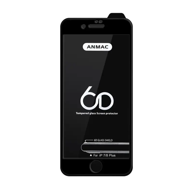 Защитное стекло для iPhone 7/8 Plus Anmac 6D Black без упаковки Арт. 1137152 (10 шт./уп.)