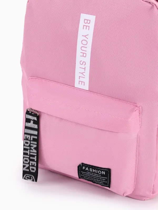 Рюкзак молодёжный на молнии, с карманами, размер 27&times;10&times;37.5 см, розовый