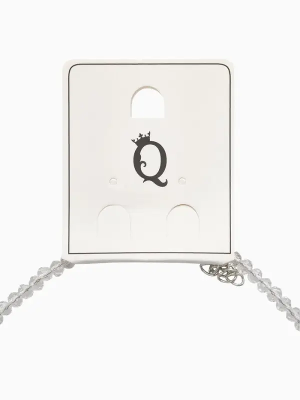 Чокер из бисера «Хрусталь», белый в серебре, 37 см + 5 см доп, цепочка