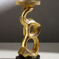 Подсвечник на 1 свечу &laquo;Абстракция. Слон&raquo;, полистоун, золото, 10.9&times;9.5&times;23.8 см