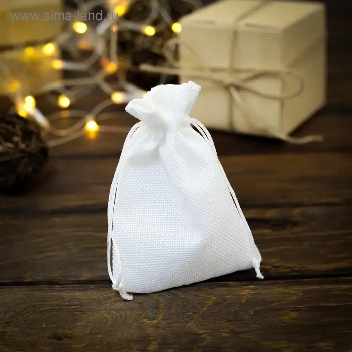 Мешочек подарочный из холщи, белый, 10 х 14 см Мешочек подарочный из холщи, белый, 10 х 14 см