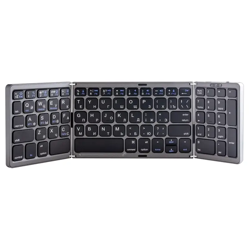 Складная беспроводная клавиатура B089 (серый) (40шт/кор)