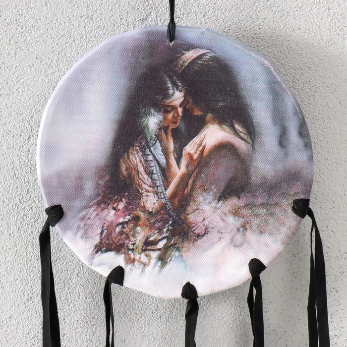 Ловец снов 80 "Объятия" круг d=16 см