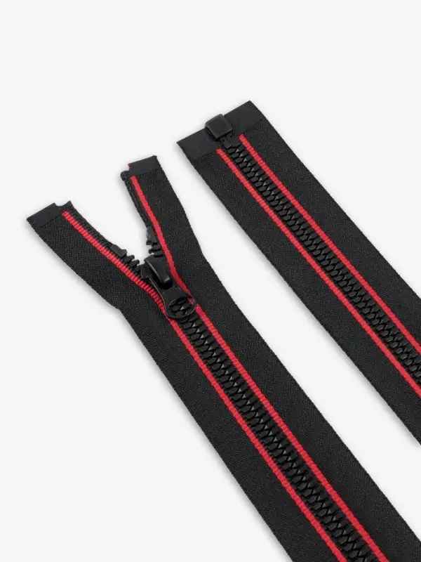 Молния &laquo;Трактор&raquo;, №5, разъёмная, замок автомат, 80 см, чёрная, красная