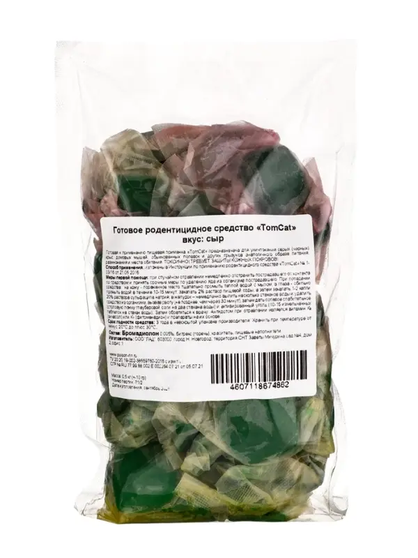 Тесто-брикеты от грызунов &laquo;ТОМ КОТ&raquo;, микс вкусов, 0.5 кг