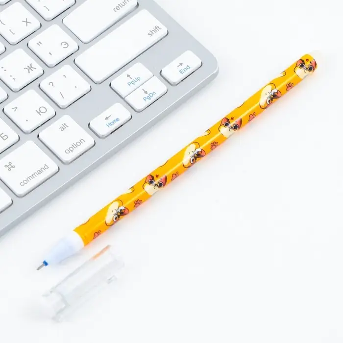 Ручка пиши-стирай, синяя паста, гелевая, 0.5 мм с колпачком «Кот» Ручка пиши-стирай, синяя паста, гелевая, 0.5 мм с колпачком «Кот»