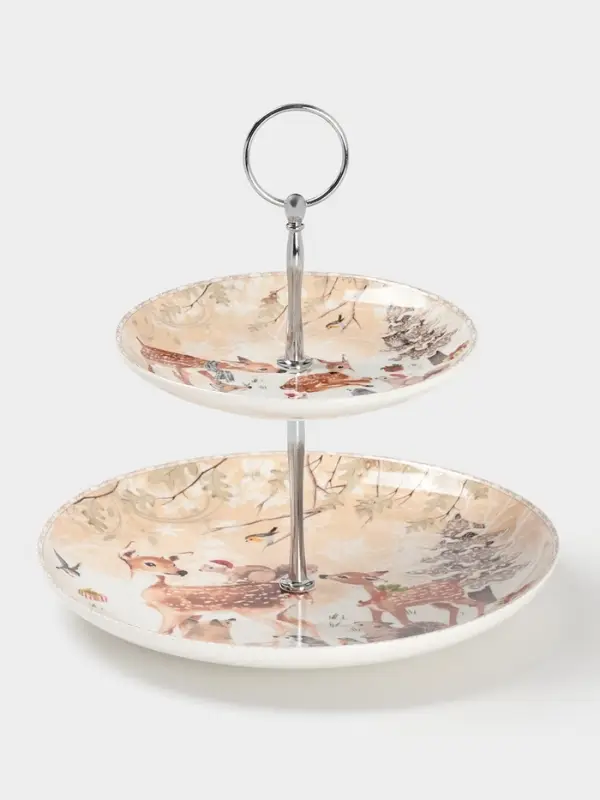 Блюдо 2 яруса "Лесное чудо"  22,5 см