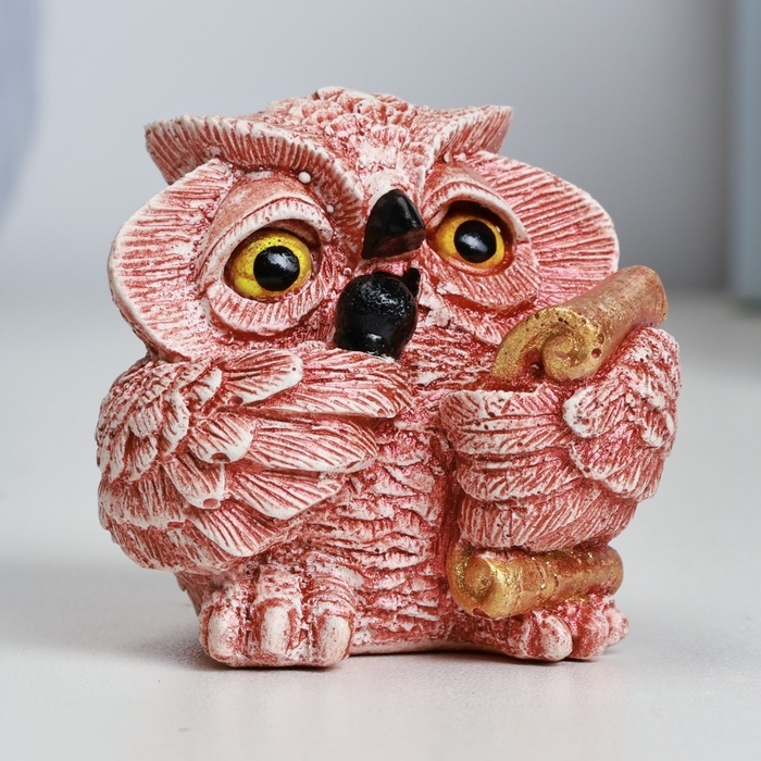 Фигура Фигура "Сова с микрофоном" красно-коричневая, 5х5х5см