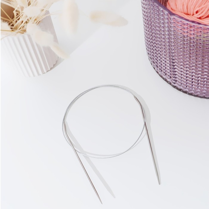 Спицы круговые, для вязания, с металлическим тросом, d = 3,5 мм, 14/100 см Спицы круговые, для вязания, с металлическим тросом, d = 3,5 мм, 14/100 см