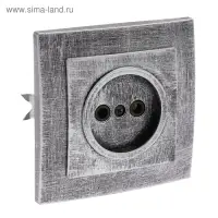 Розетка "Элект" RS 16-131-ЧС, 16 А, 250 В, одноместная, скрытая, без з/к,черная под серебро