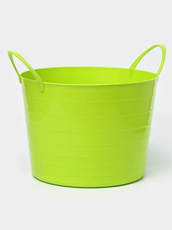 Корзина для белья мягкая, 17 л, d=33 см, h=24.5 см, ярко-зелёная