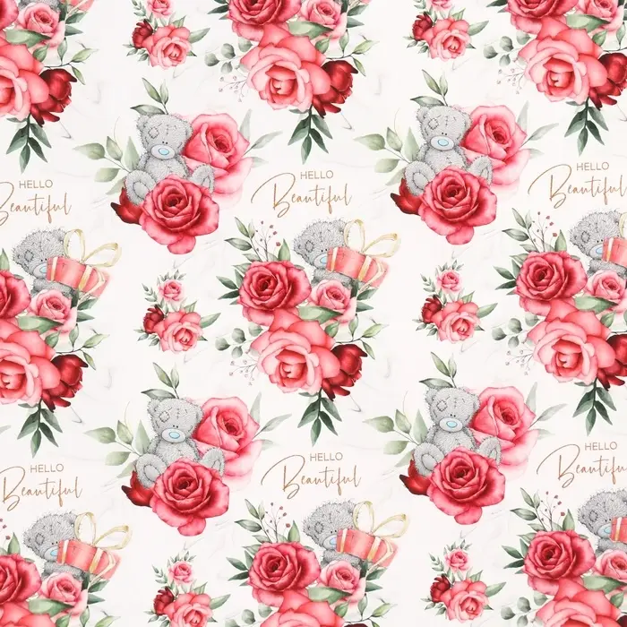 Бумага упаковочная глянцевая, «Розы», 70×100 см