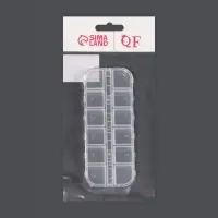 Органайзер для хранения мелочей, 12 ячеек, 13&times;5.3&times;1.3 см, прозрачный