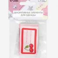 Нашивка именная &laquo;Вишенки&raquo;, 5.5&times;3.2 см, 10 шт., красная