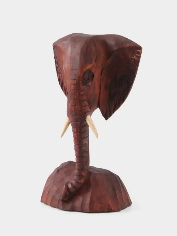 Сувенир &laquo;Голова слона&raquo;, 18&times;9&times;30 см, дерево суар, тёмно-коричневый