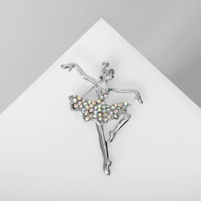 Брошь «Балерина» аллонже, цвет радужный в серебре Брошь «Балерина» аллонже, цвет радужный в серебре