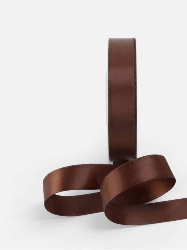 Лента атласная двухсторонняя №0850 20мм*25±1м орехово-коричневый TR