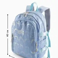 Рюкзак школьный на молнии, с отделами, карманами, размер 29&times;11&times;40 см, голубой