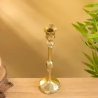 Подсвечник "Грани" алюминий 30 см, цв. золото