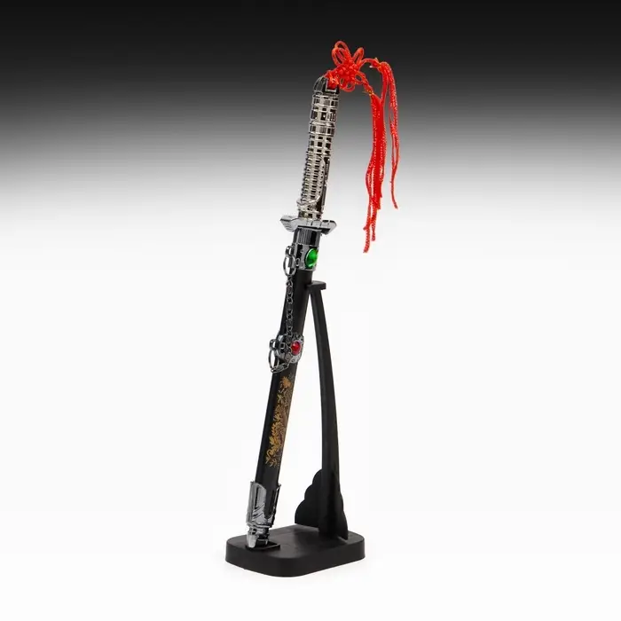 Макет оружия &laquo;Сувенирный кинжал на подставке 2в1. Кристаллы&raquo;, на ножнах дракон, рукоять в форме светового меча, 26.5 см