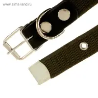 Ошейник брезентовый однослойный, 57&times;2.5 см, ОШ 35-45 см, хаки