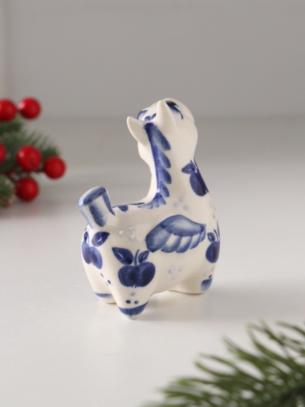 Статуэтка фарфоровая  Статуэтка фарфоровая "Конь Пегас" кобальт, 8 см