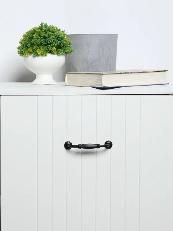 Ручка-скоба мебельная PC176, м/о 96 мм, цвет черный