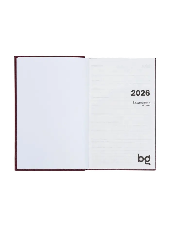 Ежедневник датир 2026г А5 168л б/вин, Бордо Ежедневник датир 2026г А5 168л б/вин, Бордо