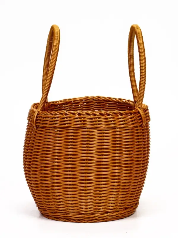 Корзина пластик 32 х 25 х 21 см, ручка17 см коричневый