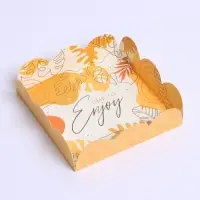 Коробка для печенья, кондитерская упаковка с пластиковой крышкой, Time to enjoy, 10.5 х 10.5 х 3 см