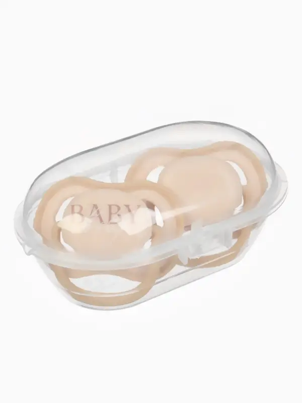 Соска-пустышка 2 шт. в контейнере, силикон, от 6 мес, бежевый, Mum&Baby