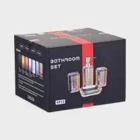 Набор для ванной &laquo;Кристалл&raquo;, 4 предмета, дозатор, 2 стакана, мыльница