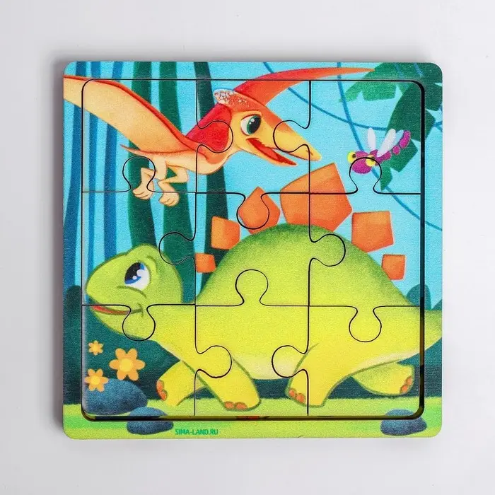 Пазл для детей «Динозавры», 9 деталей Пазл для детей «Динозавры», 9 деталей