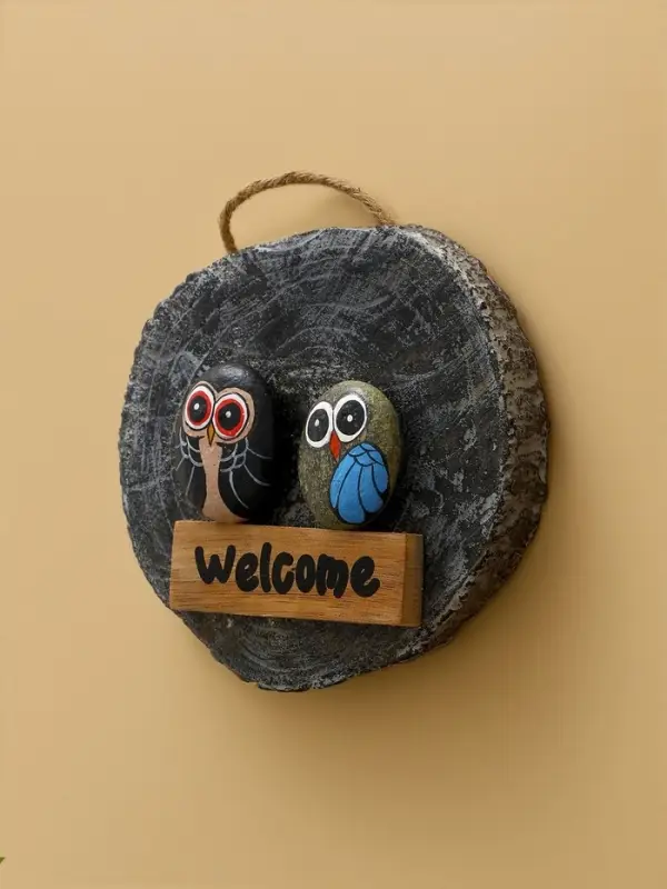 Панно WELCOME, 18×5×18 см, дерево, бежевое