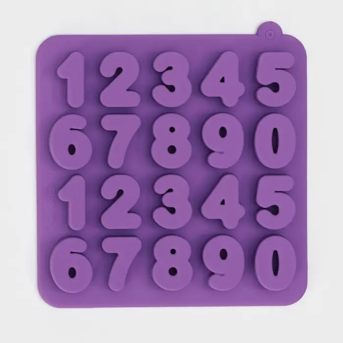 Форма для шоколада Доляна &laquo;Цифры&raquo;, силикон, 16&times;16&times;2 см, 20 ячеек (2.9&times;2.2 см), МИКС