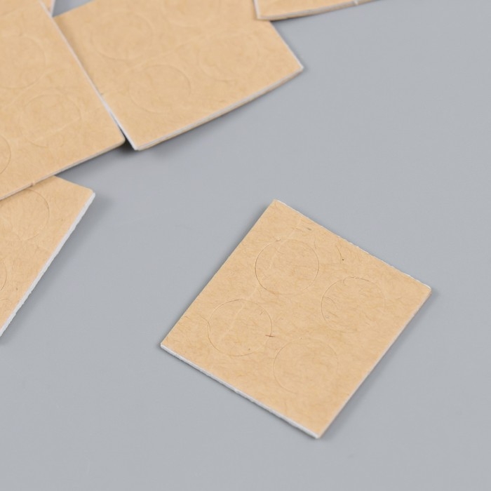 Клейкая лента двухсторонняя  Клейкая лента двухсторонняя "Круглый крафт" на листе 4 шт, набор 60 шт