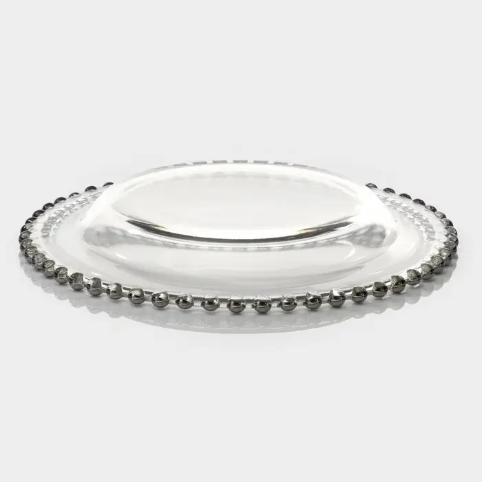 Тарелка стеклянная «Орбита», d=21 см, цвет серебряный Тарелка стеклянная «Орбита», d=21 см, цвет серебряный