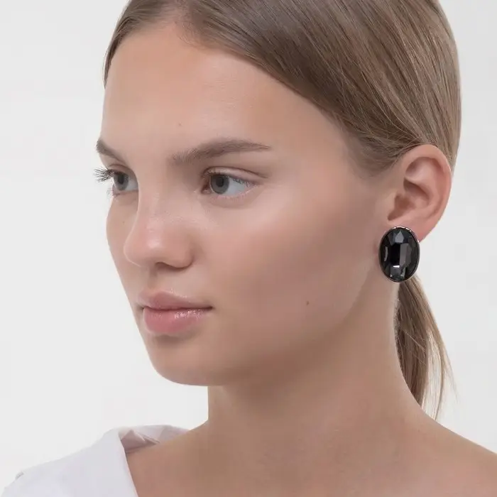 Клипсы «Вечеринка» овалы, цвет серый в сером металле Клипсы «Вечеринка» овалы, цвет серый в сером металле