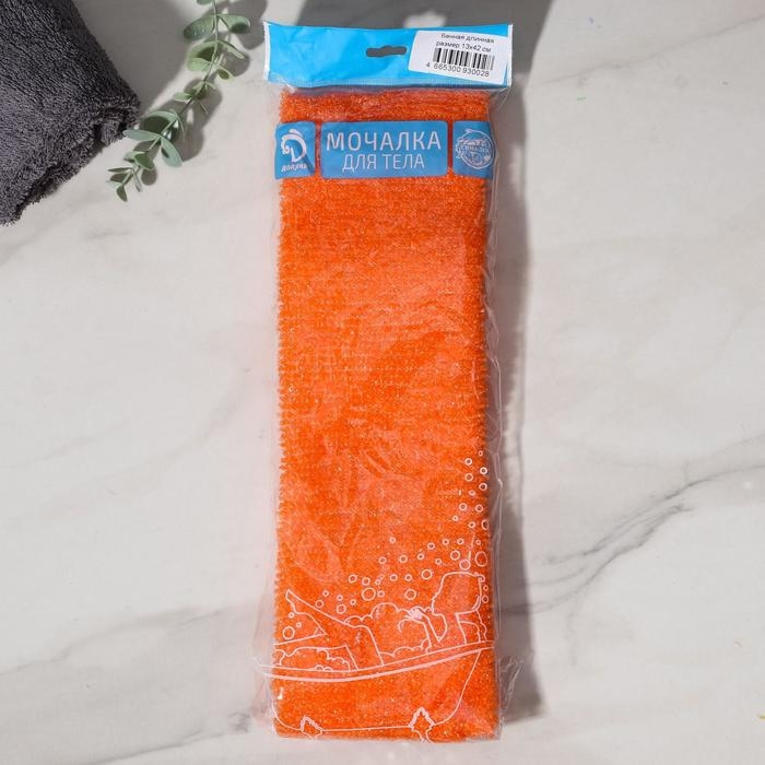 Мочалка для тела Доляна «Банная», длинная, 13×42 см, МИКС