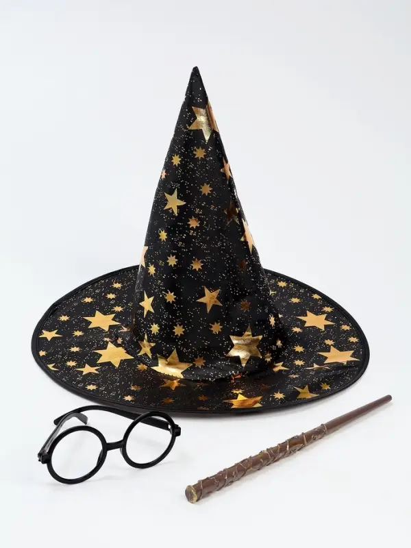 Карнавальный набор Карнавальный набор "Мудрый волшебник" плащ, шляпа, очки, палочка