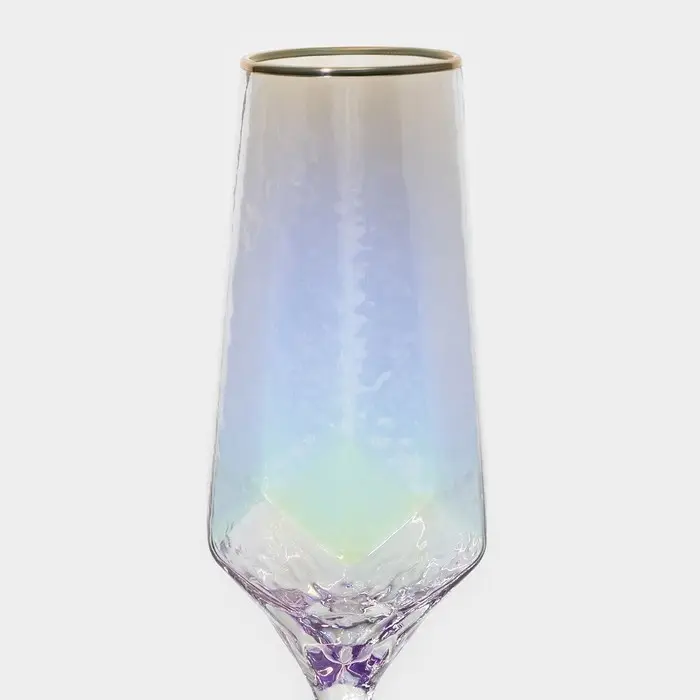 Бокалы для шампанского Magistro &laquo;Дарио&raquo;, 180 мл, 7&times;27.5 см, набор 6 шт., стекло, перламутровые