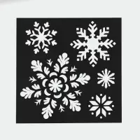 Трафарет для творчества «Снежинки», 15 х 15 см, пластик Трафарет для творчества «Снежинки», 15 х 15 см, пластик