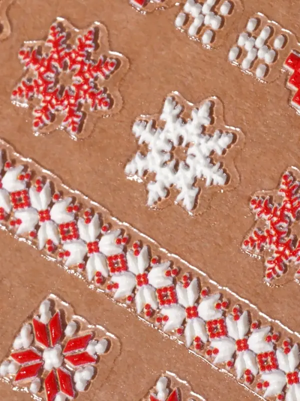 Наклейки для ногтей &laquo;Новогодние узоры&raquo;, объёмные, красные, белые